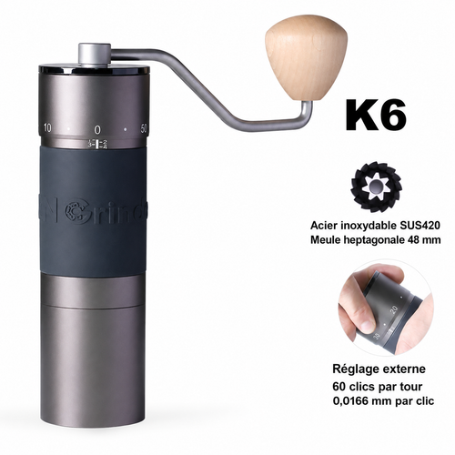 Moulin à Café Manuel Sultan K6 - Broyeur Portable Premium Meules Coniques 48mm